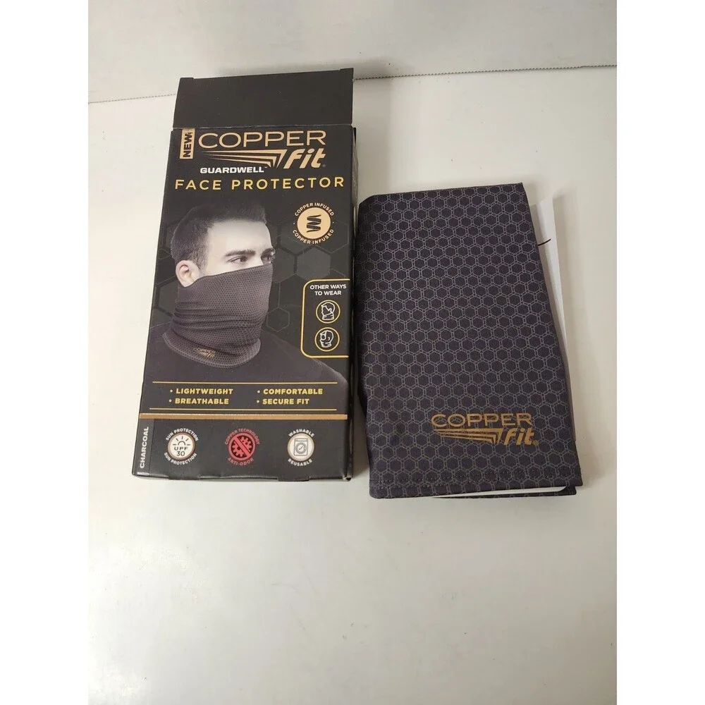 Copper Fit Guardwell Face Protector Balaclava Gaiter Charcoal Black Drawstring